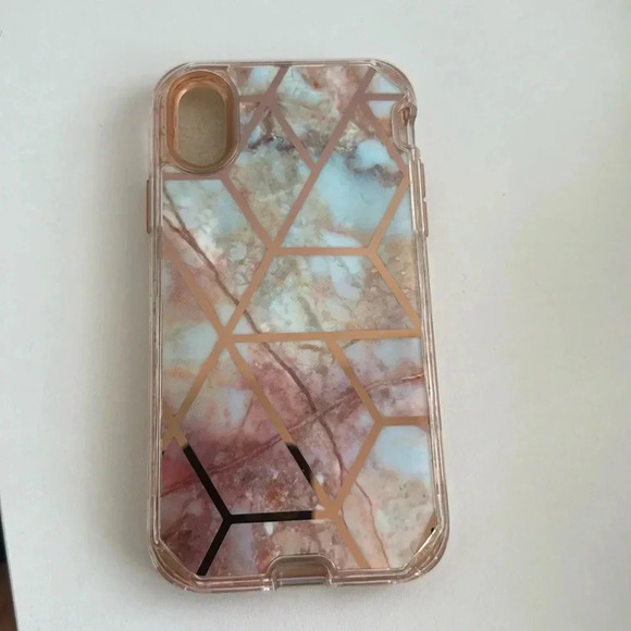 Marble Geometric Rose Gold Case – iPhone XR - Picture 1 of 5